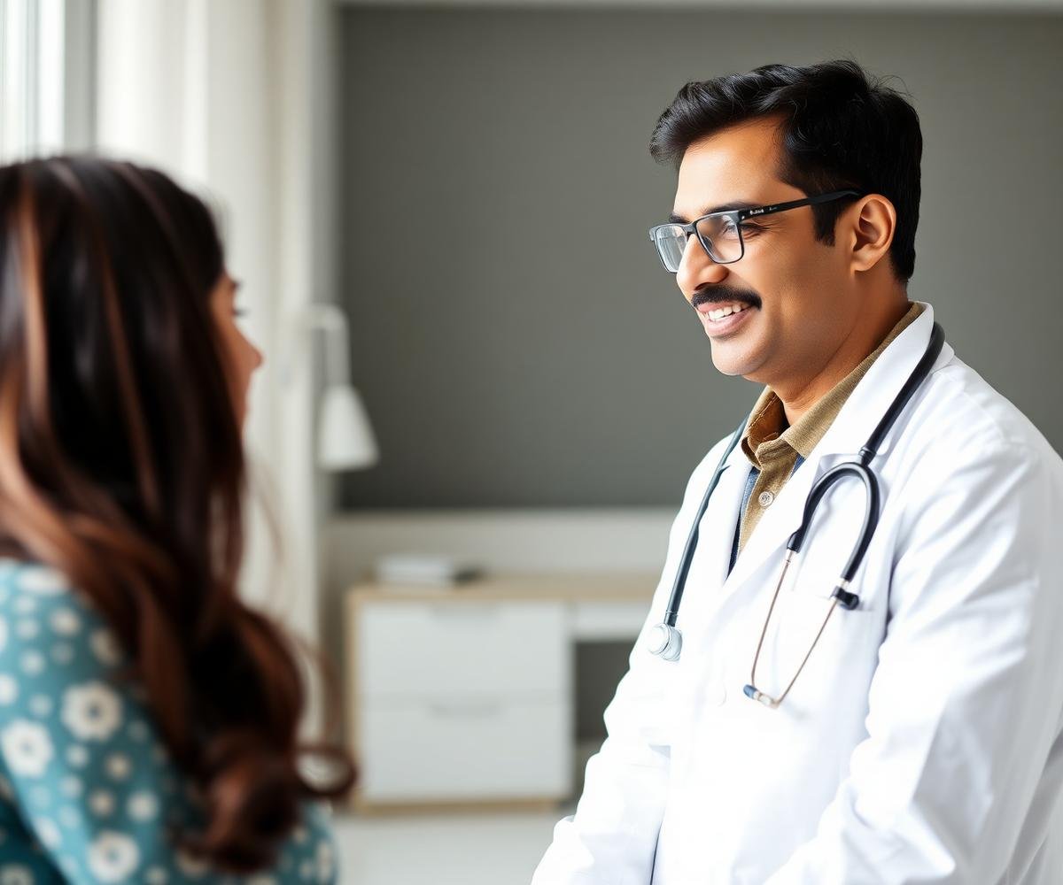Doctor consulting a patient at Hindalga Multi-Speciality Hospital