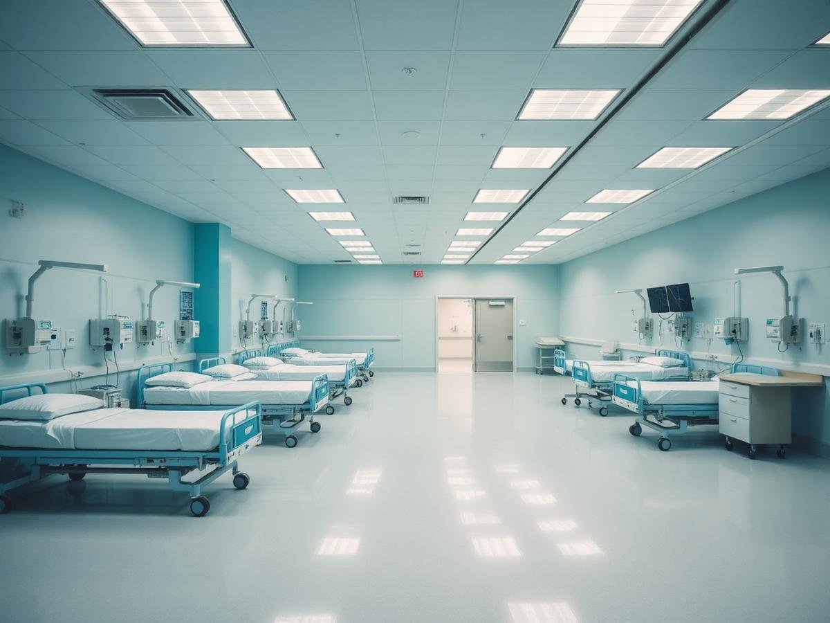 Clean patient care ward at the hospital